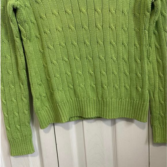 Brooks Brothers vibrant green mercerized cotton cable knit sweater small - Picture 3 of 6